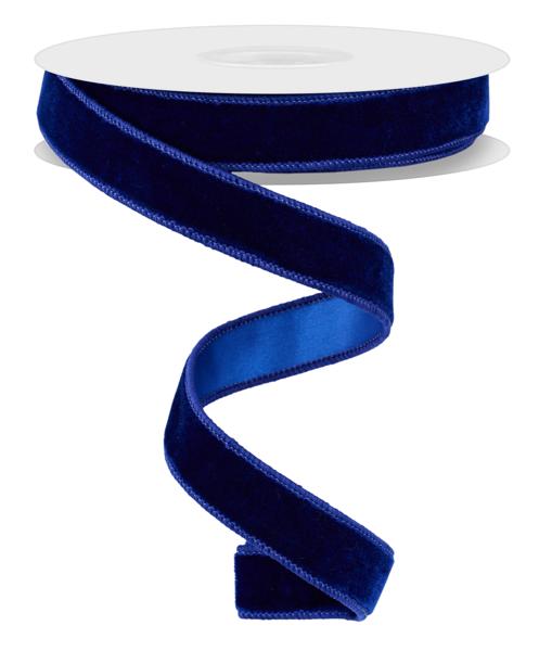 7/8 Inch By 10 Yard Royal Blue Ribbon Velvet With Satin Backing