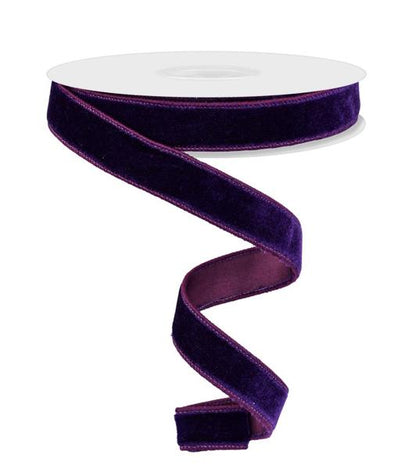 7/8 Inch By 10 Yard Purple Velvet Ribbon With Satin Backing