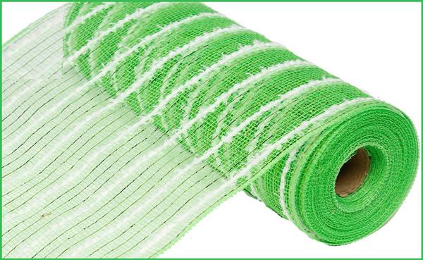 10.25 Inch By 10 Yard Lime Green Metallic Mesh With Drift
