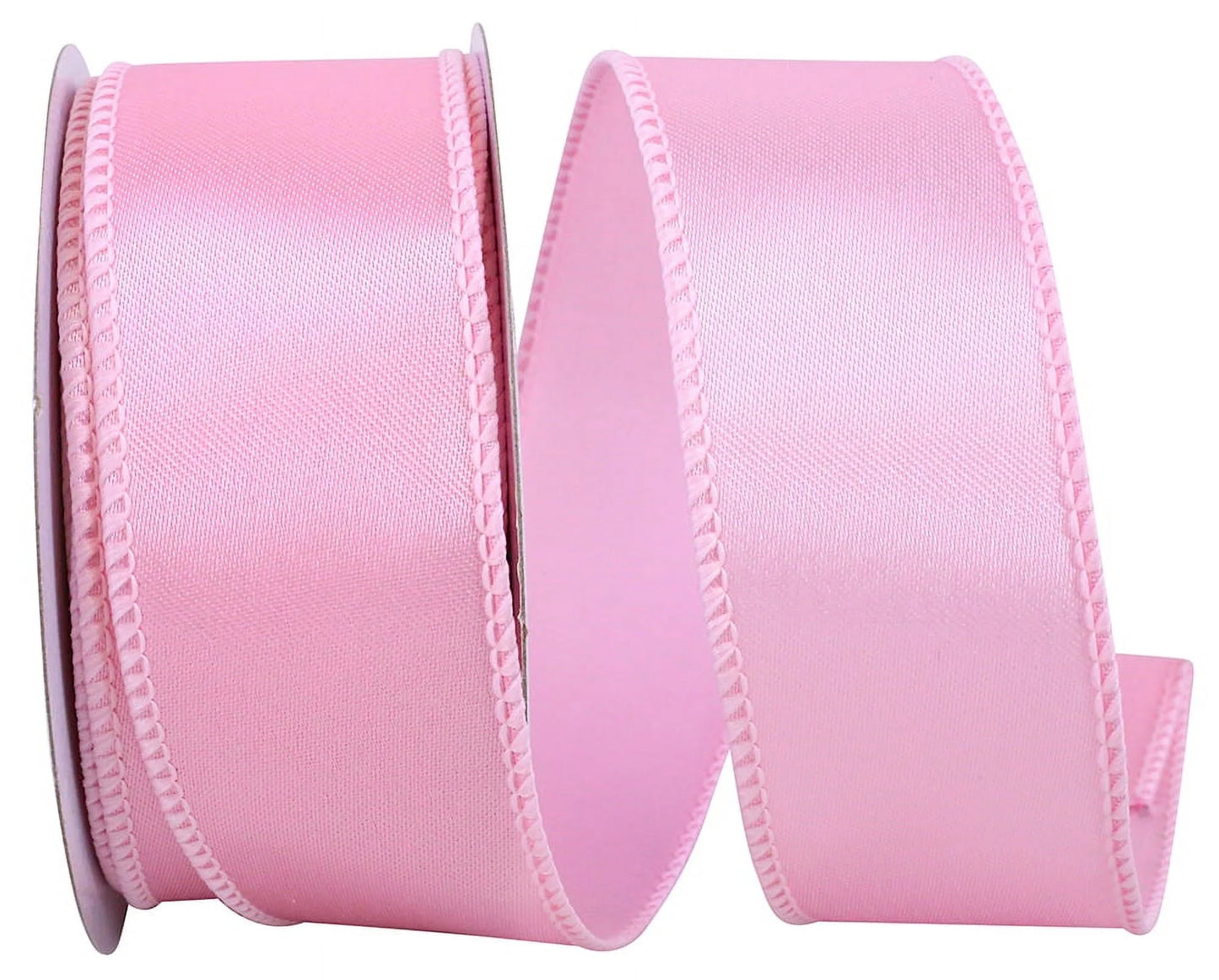 1.5 Inch By 10 Yard Baby Pink Satin Value Wired Ribbon