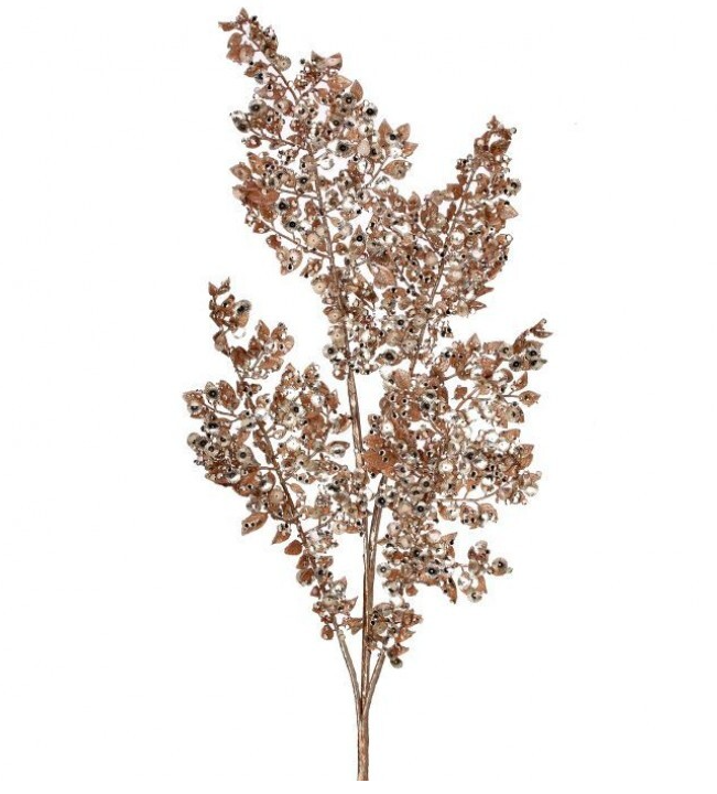 33 Inch Rose Gold Metallic Leaves Spray