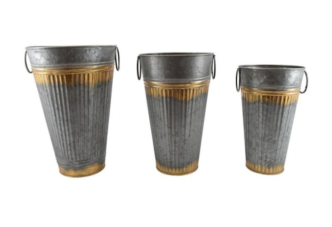 Set Of Three Metal Buckets