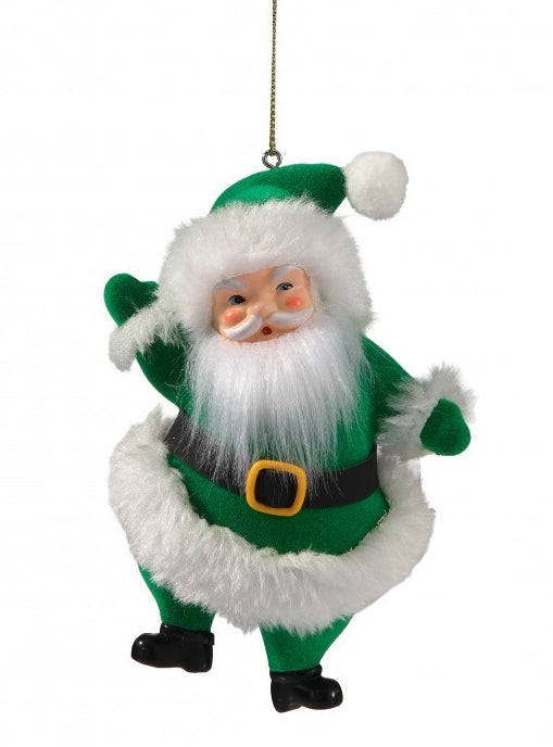 5.5 Green Old Fashioned Santa Ornament