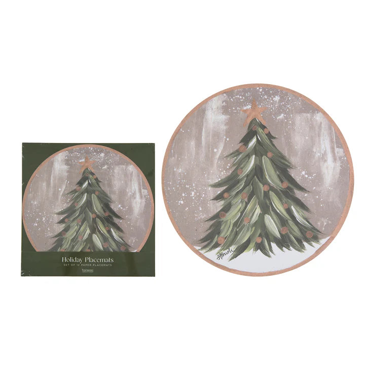 Set Of 12 Tree Holiday Placemats