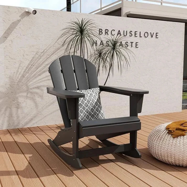 Gray Adirondack Rocking Chair