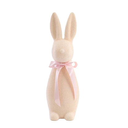 16 Inch Flocked Button Nose Bunny
