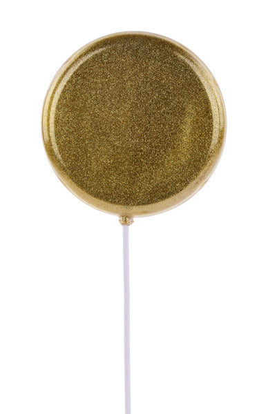 6 Inch Gold Glitter Lollipop With Stick