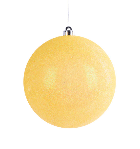 8 Inch Bright Yellow Iridescent Glitter Ornament