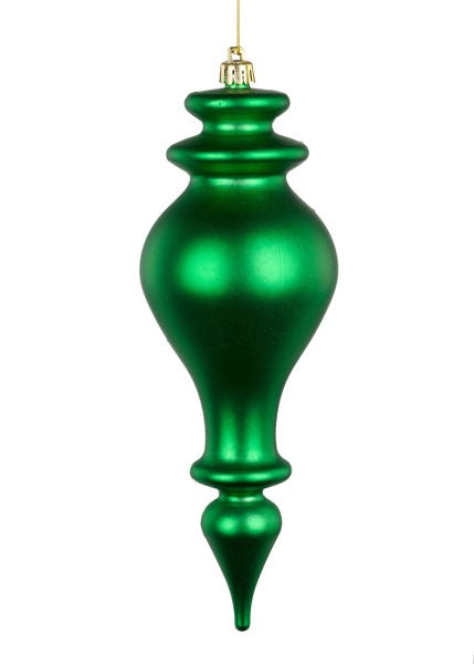 10 Inch Matte Emerald Green Finial Ornament