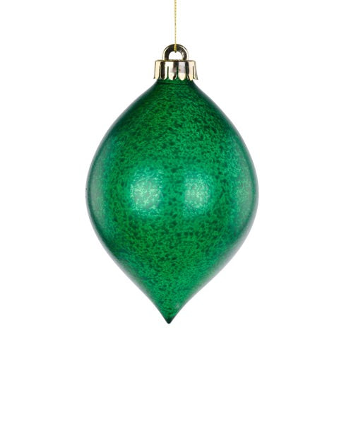 6 Inch Speckle Emerald Green Teardrop Ornament