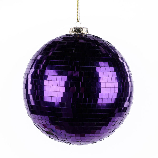 5 Inch Purple Mirror Ball Ornament