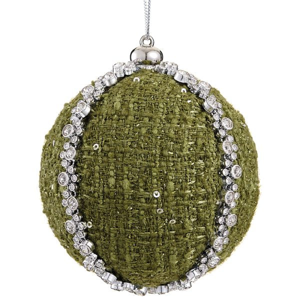 4 Inch Green Diamond Yarn Ball Ornament