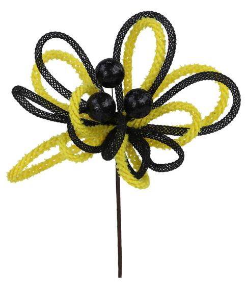 12 Inch Gold And Black Snowdrift Glitter Ball Pick