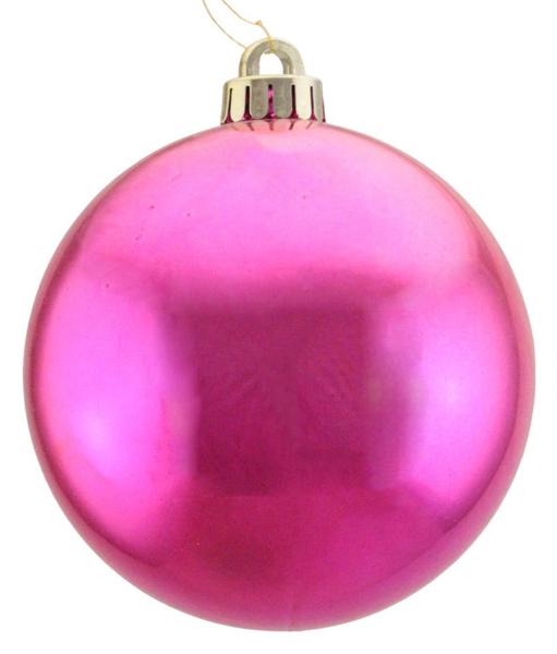 5 Inch Fuchsia Pink Smooth Ornament Ball