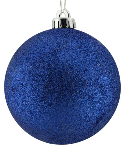 8 Inch Royal Blue Glittered Ball Ornament