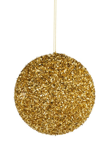 5 Inch Gold Foil Glitter Ornament Ball