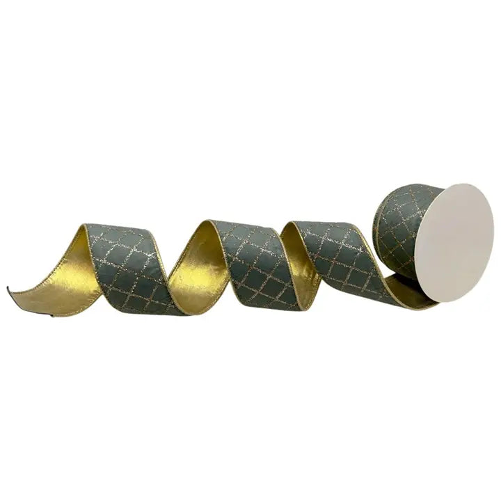 David Christopher's 2.5 Inch By 10 Yard Soft Robins Egg Champagne Glitter Diamond Ribbon