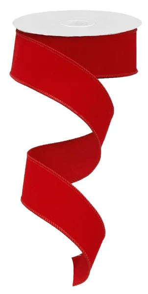 1.5 Inch By 10 Yard Red Indoor Velvet Ribbon