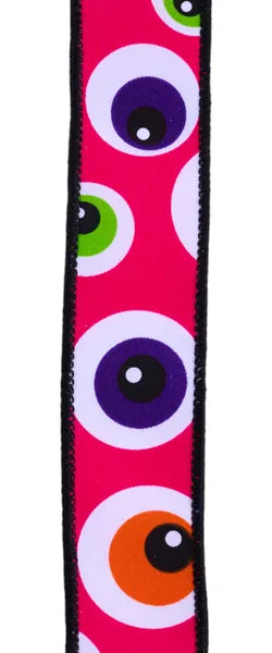 1.5 Inch By 10 Yard Pink Eyeballs Ribbon