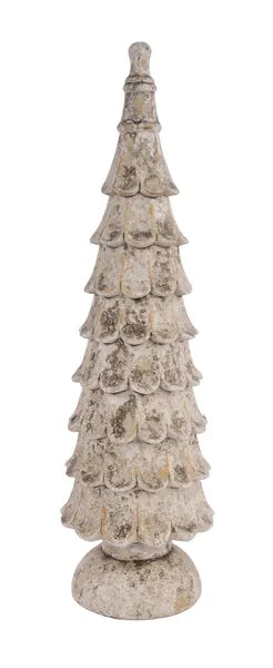 19 Inch Weathered White Resin Leaf Tree