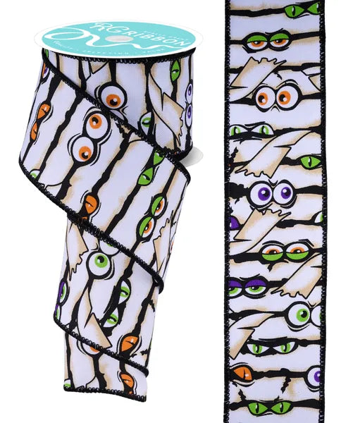 2.5 Inch By 10 Yard Mummy Eyes Ribbon