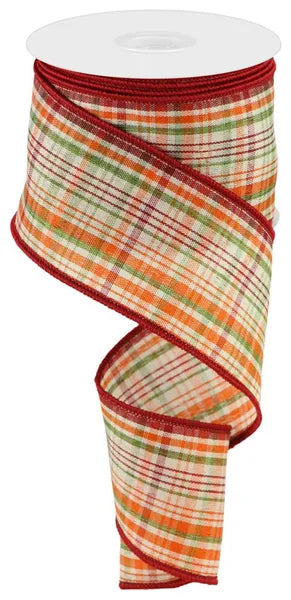 2.5 Inch Tightly Woven Plaid On Royal Ribbon