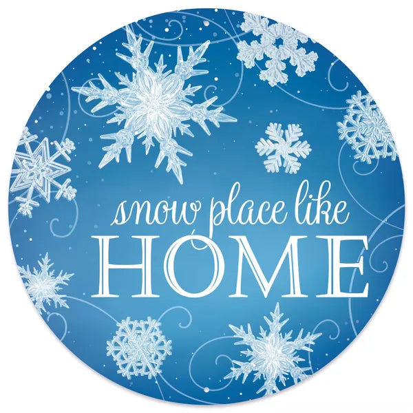 12 Inch Snow Place Like Home Metal Sign