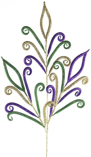 31 Inch Mardi Gras Pointed Curled Tubing Spray