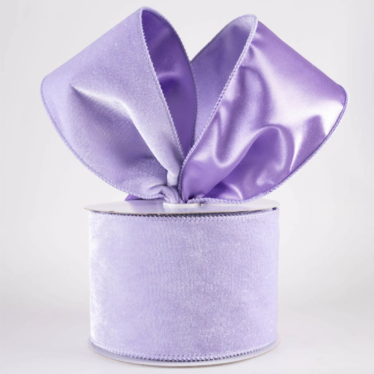 4 Inch By 10 Yard Lavender Deluxe Velvet With Satin Backing Ribbon