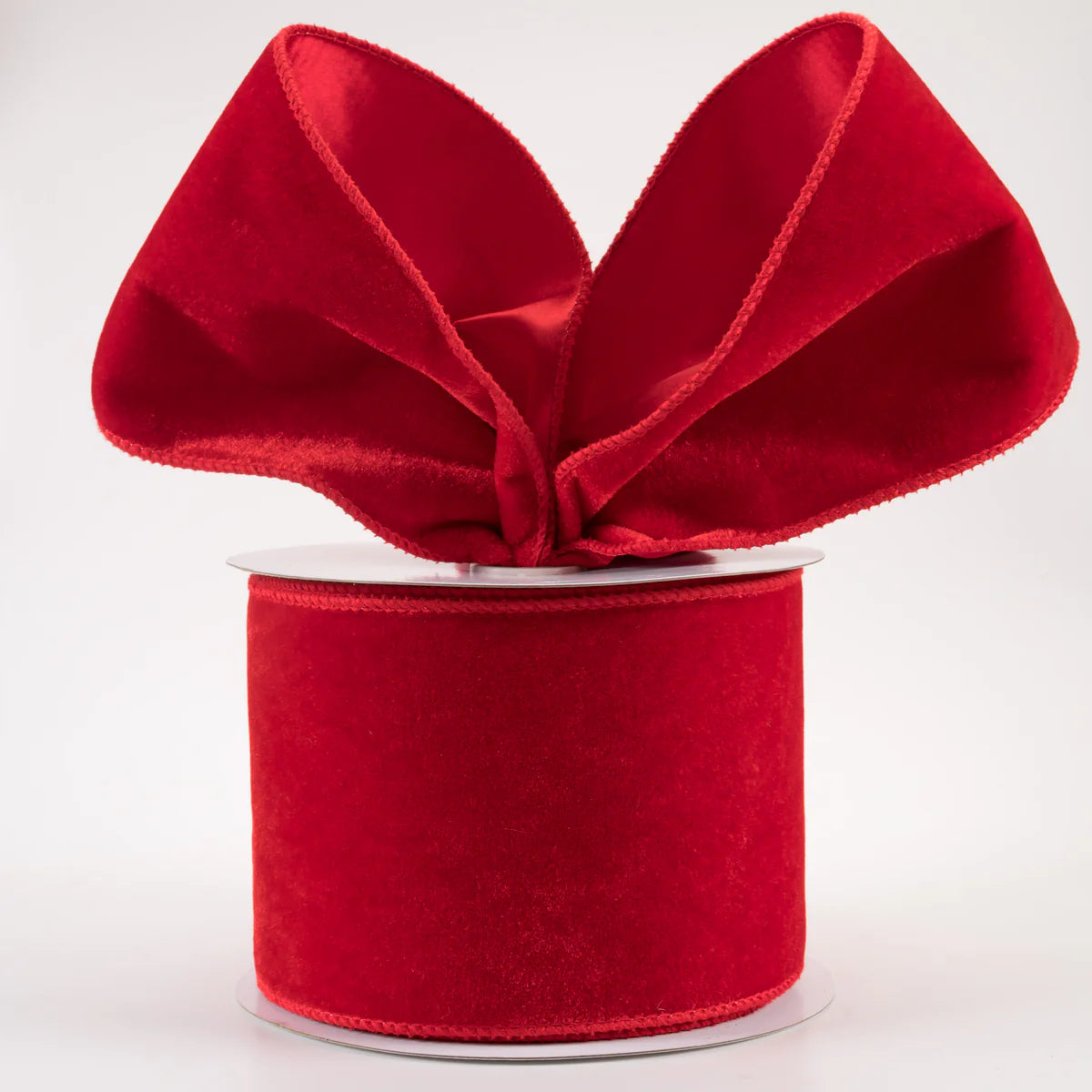 4 Inch By 10 Yard Red Deluxe Velvet With Satin Backing