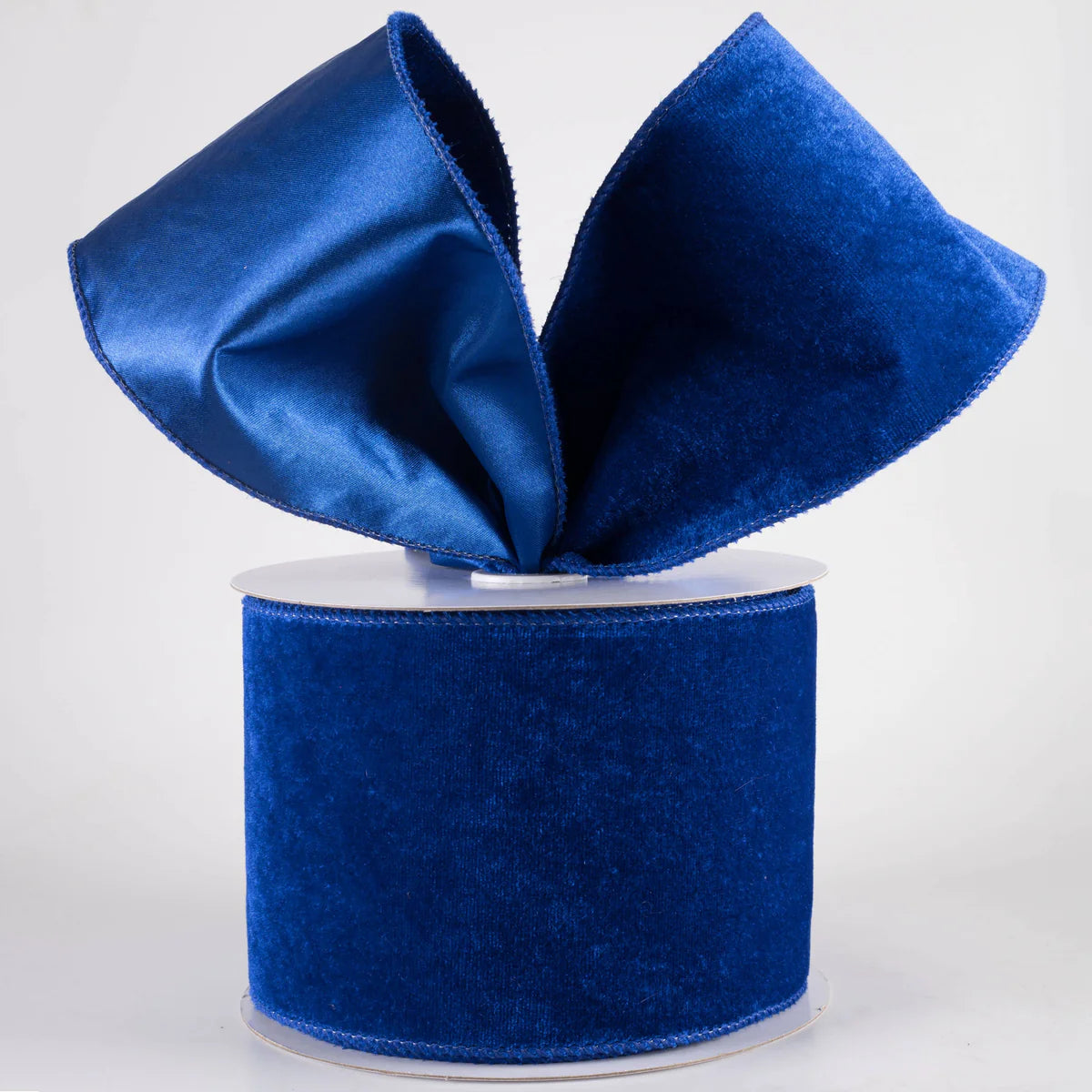 4 Inch By 10 Yard Royal Blue Deluxe Velvet With Satin Backing Ribbon