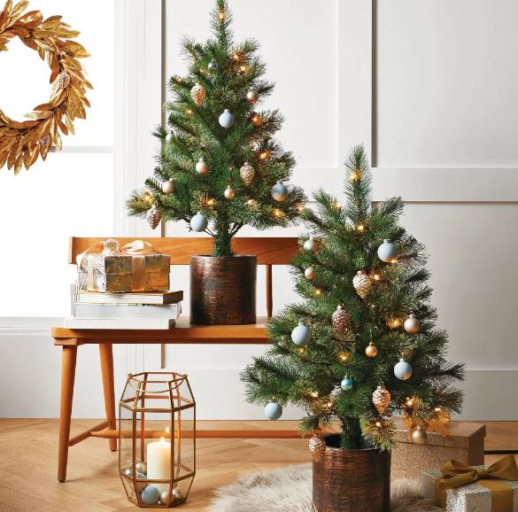 Wondershop Target 3 Foot Potted Virginia Pine Pre Lit Tree Set Open Box