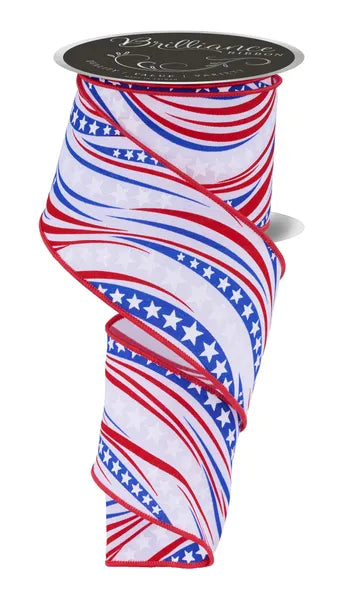 2.5 Inch By 10 Yard Wavy Stripes Ribbon