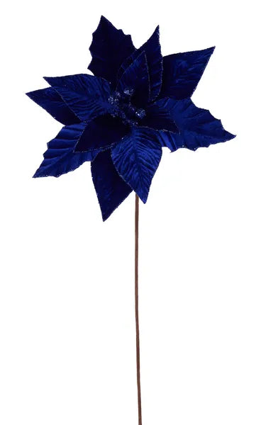 22 Inch Royal Blue Velvet Poinsettia