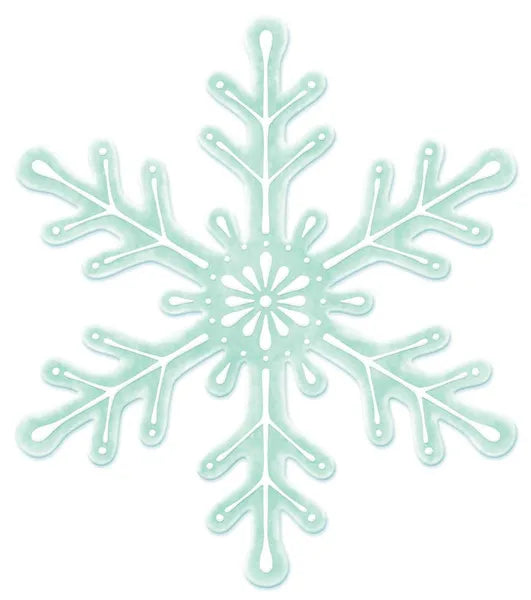 12 Inch Mint Green And White Metal Embossed Snowflake Sign
