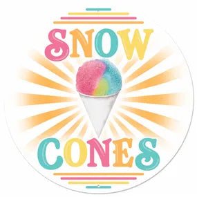 12 Inch Glitter Snow Cones Metal Sign