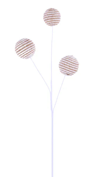 24 Inch Natural And Cream Paper Rope Wrapped Ball Spray
