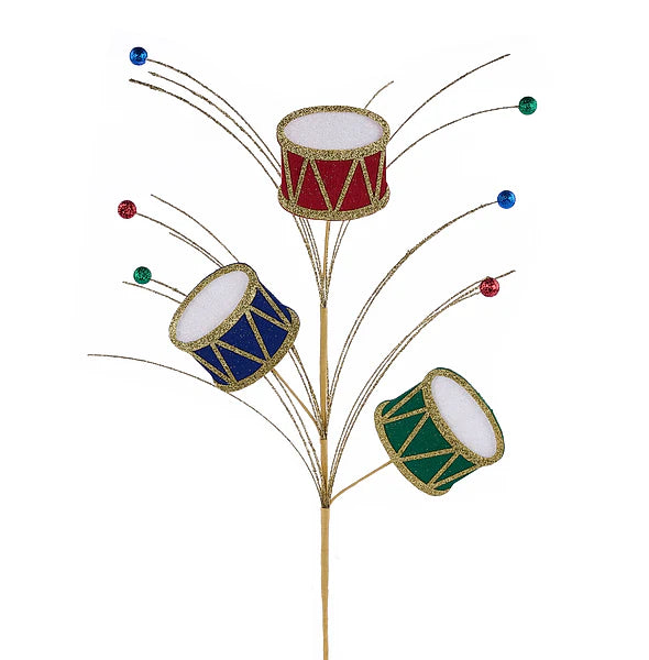 23 Inch Glitter Felt Christmas Drums Spray