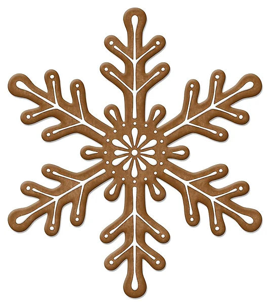 12 Inch Brown And White Metal Embossed Snowflake Sign