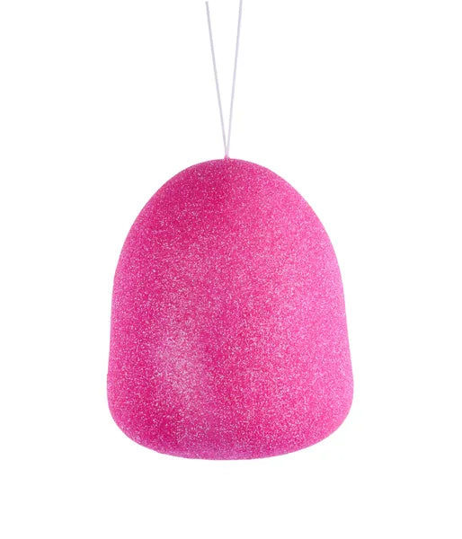 5 Inch Pink Glitter Gumdrop Ornament