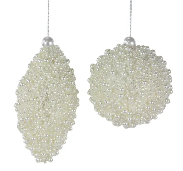 3.5-5.25 Inch White Pearl Ornament Two Styles