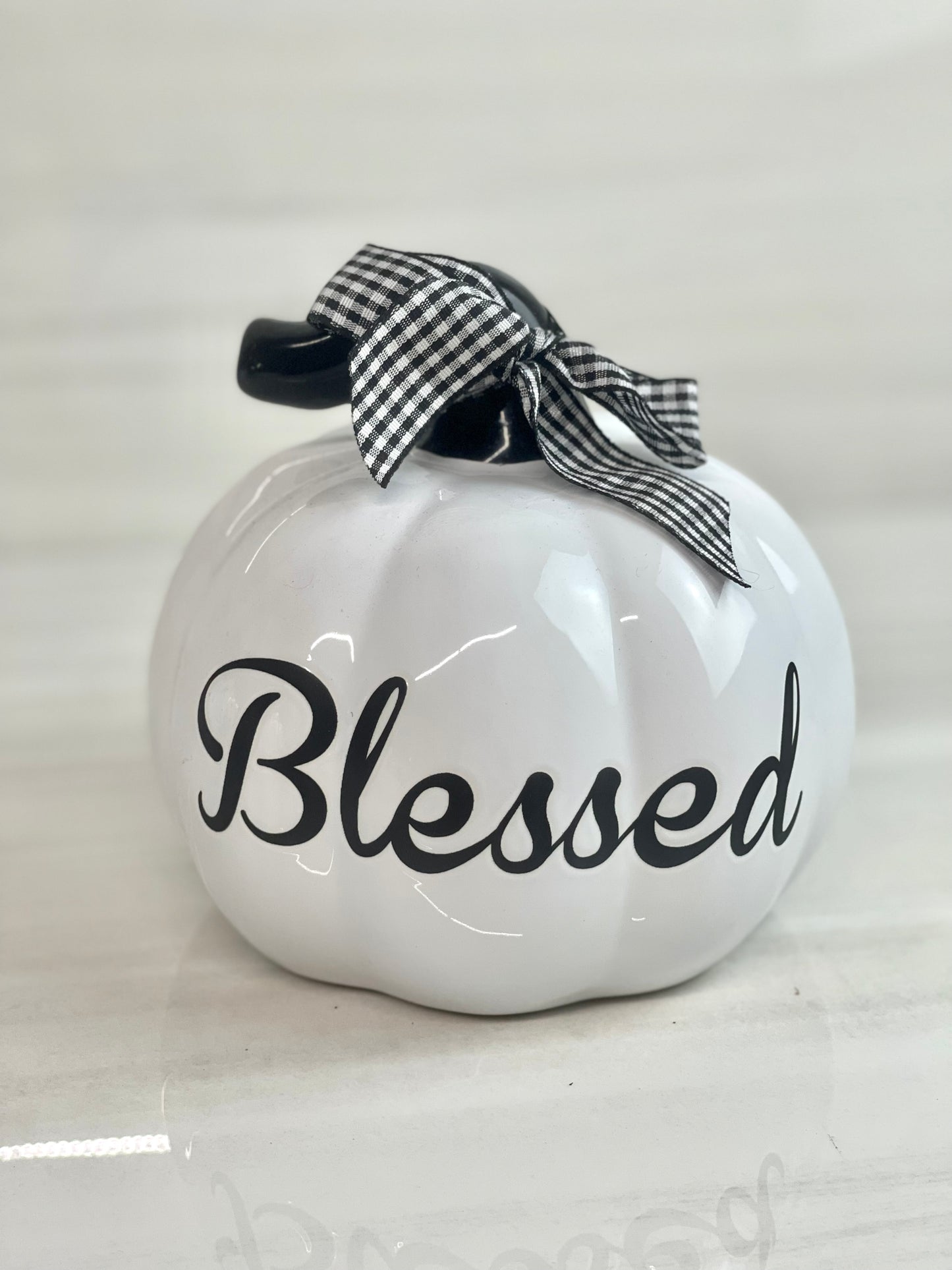 Small Ceramic Black and White Pumpkin Three Styles