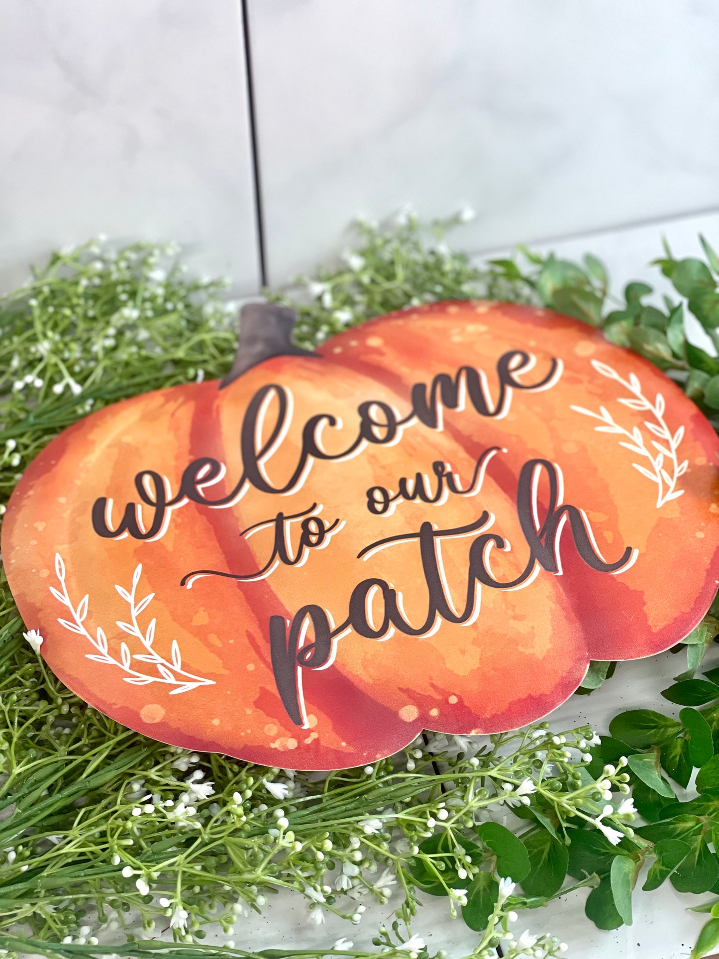 Welcome To Our Patch Metal Embossed Sign
