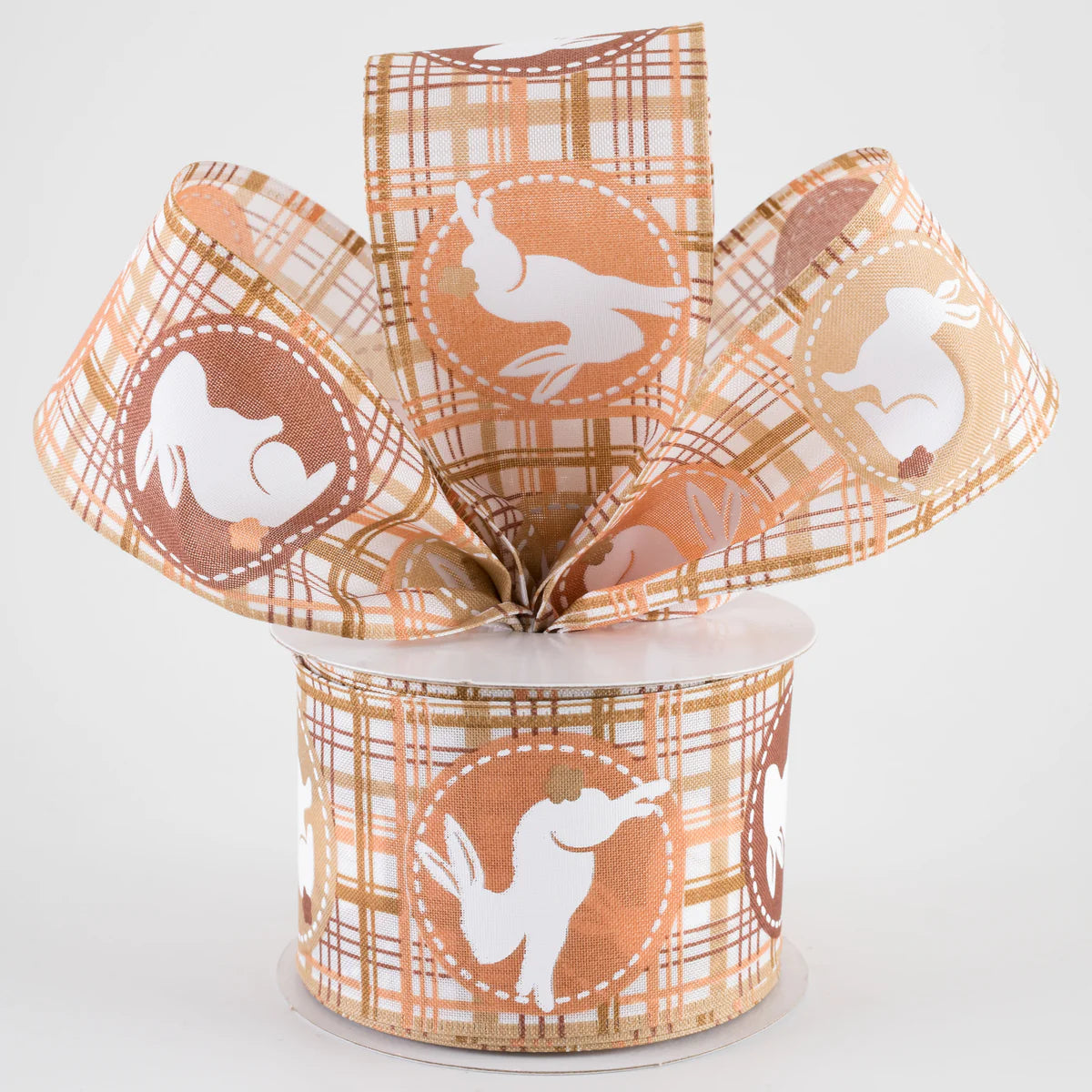 2.5 Inch By 10 Yard Brown Plaid Scrapbook Bunnies Ribbon