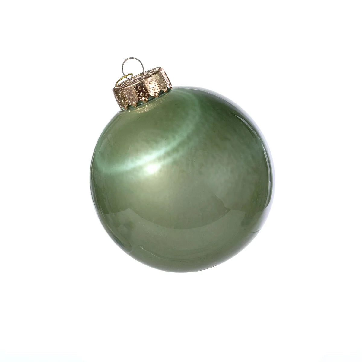 4 Inch Sage Green Lacquer Ornament Ball