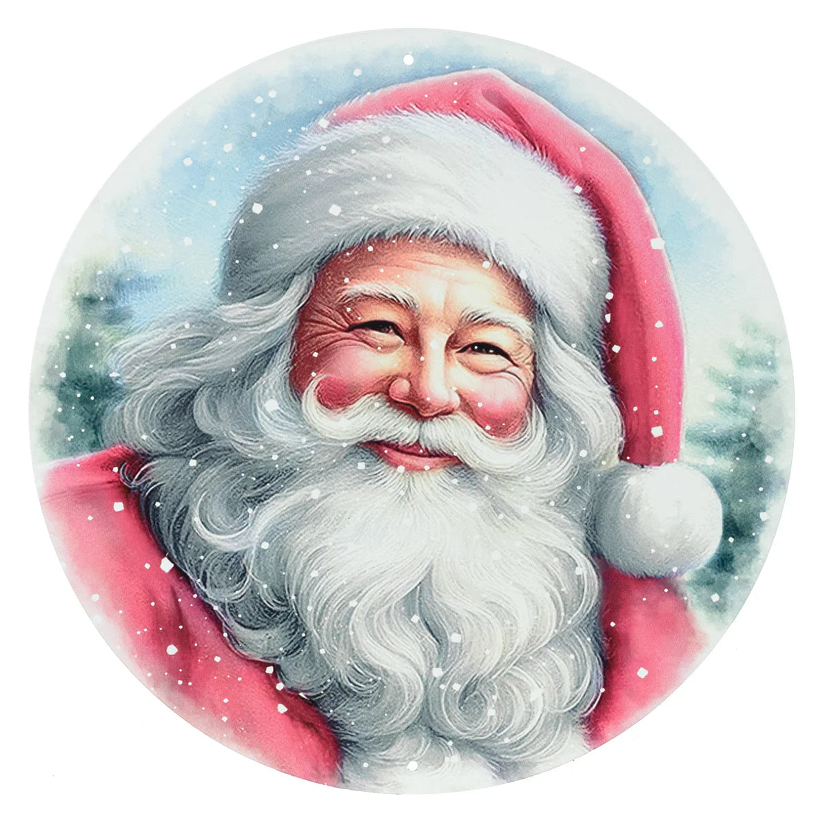 12 Inch Santa Portrait Metal Sign