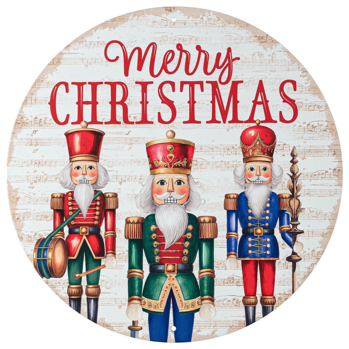 12 Inch Merry Christmas Nutcracker Metal Sign