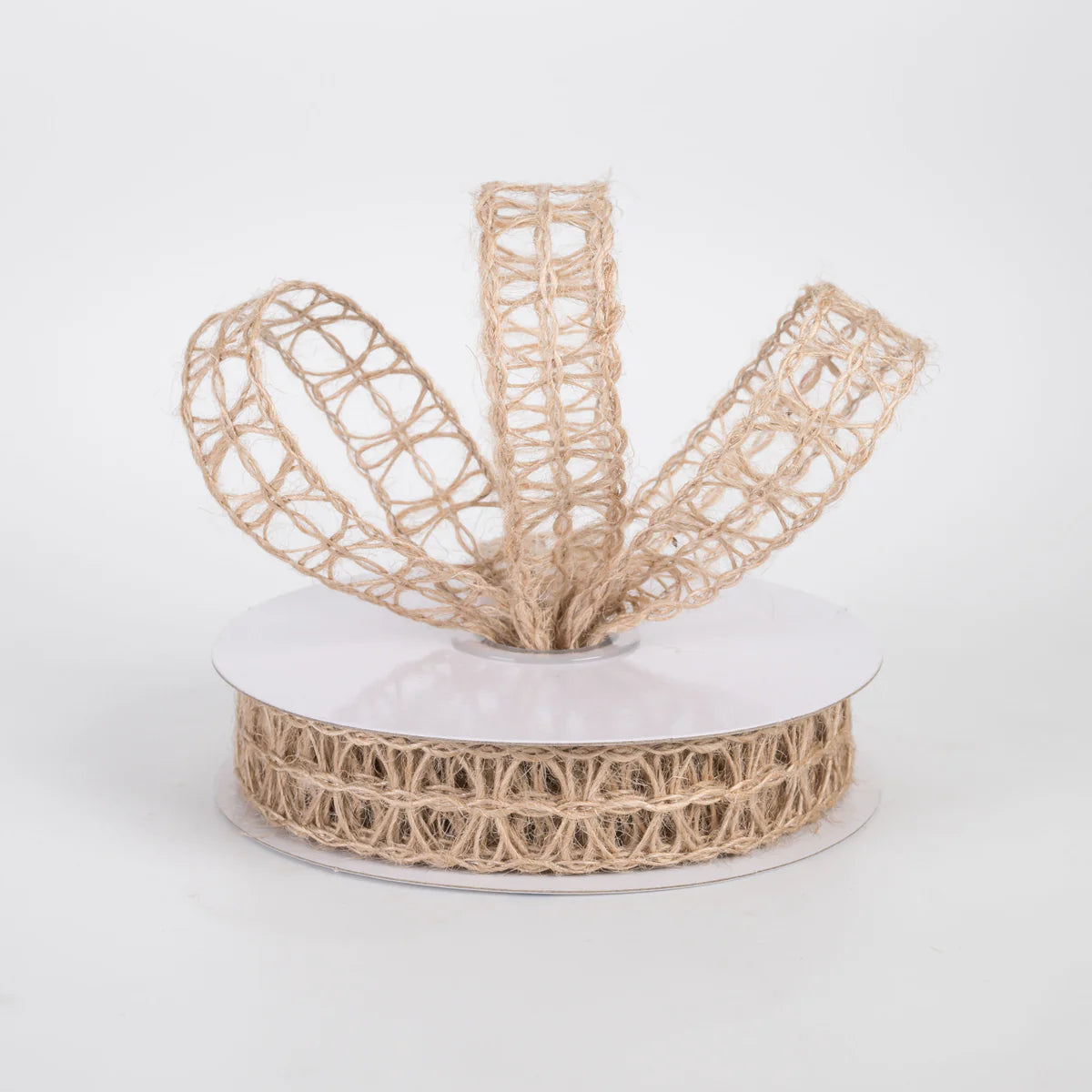 7/8 Inch By 10 Yard Natural Woven Jute Ovals Ribbon