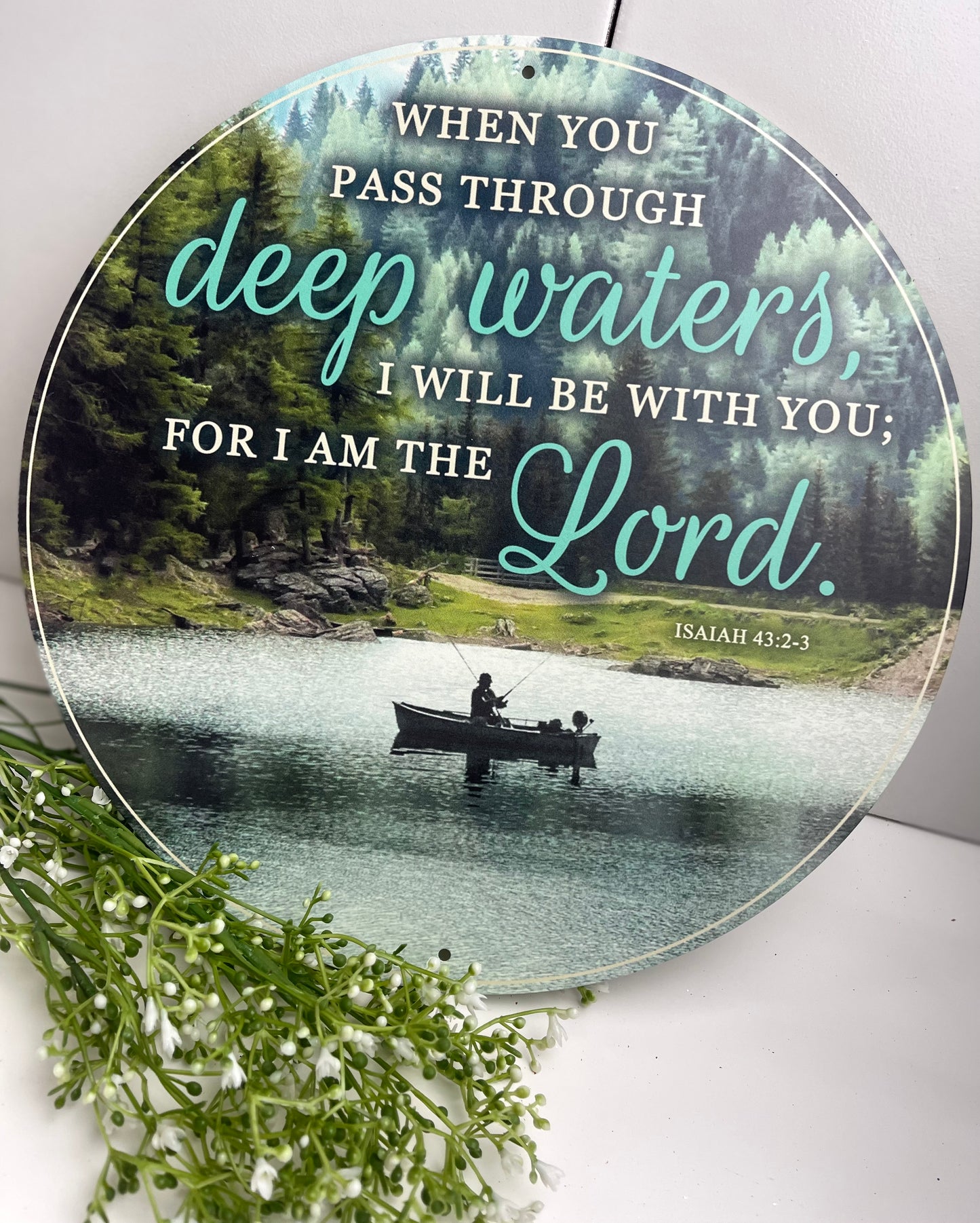 12 Inch Isaiah 43 Fisherman Metal Sign