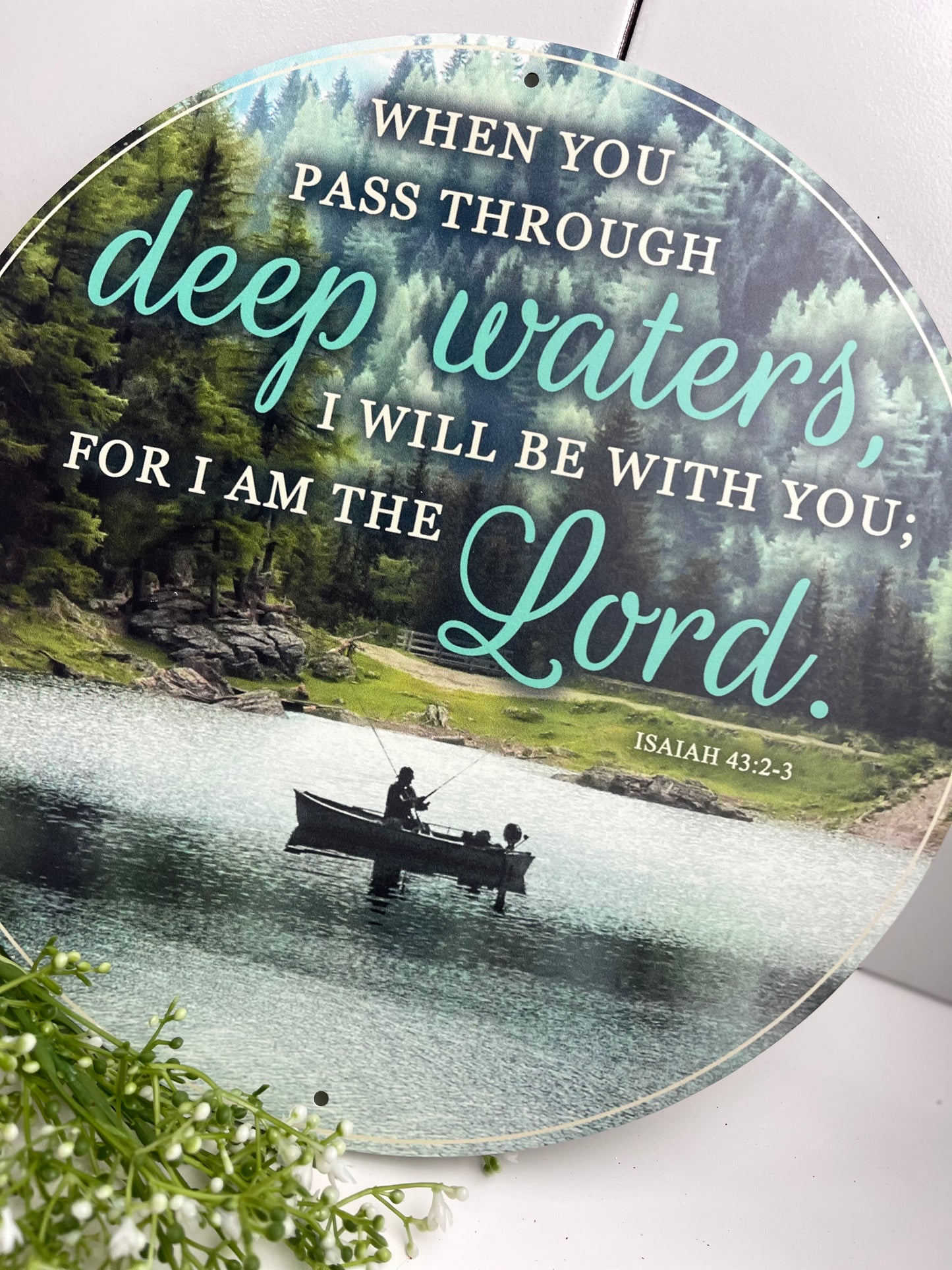 12 Inch Isaiah 43 Fisherman Metal Sign